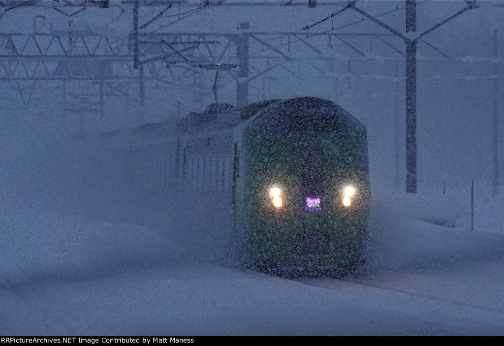 Arriving during a heavy snow storm